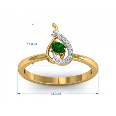 Sely Emerald & diamond ring in hallmarked gold
